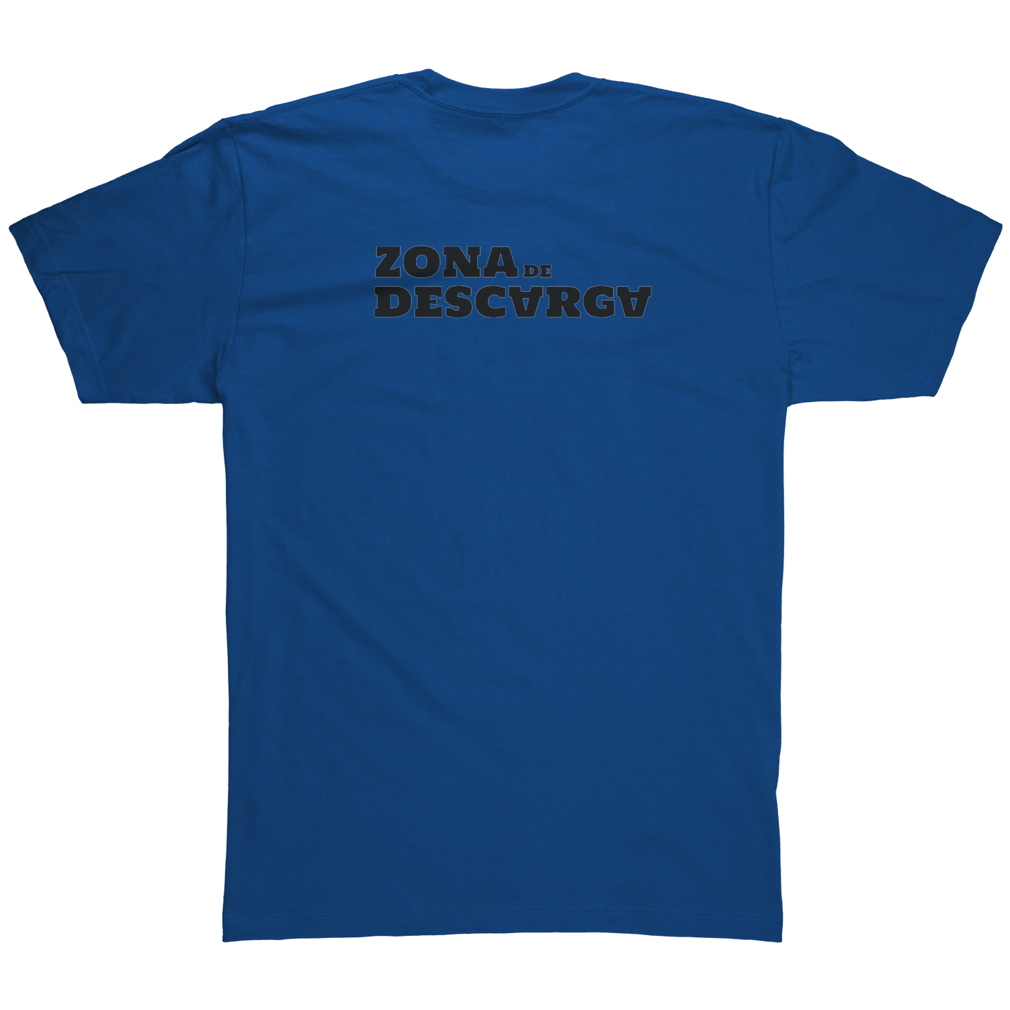 Franela_Zona_de_Descarga_Royal_Blue_Back_Mockup.png