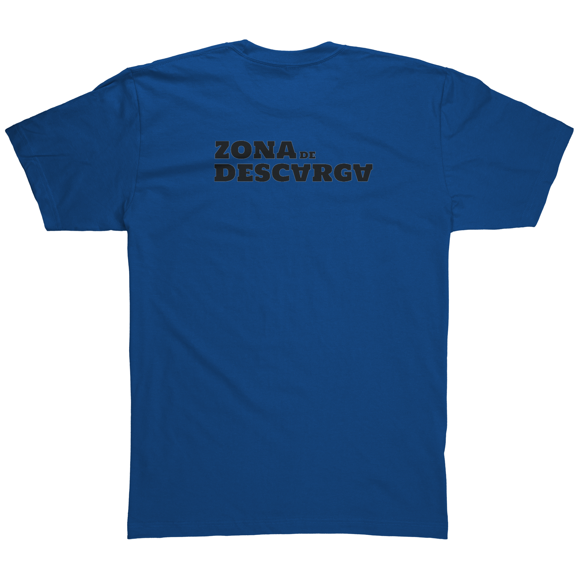 Franela_Zona_de_Descarga_Royal_Blue_Back_Mockup.png